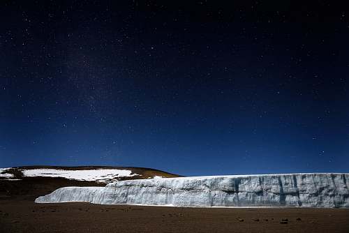 mount kilimanjaro white and brown mountain under starry night tanzania